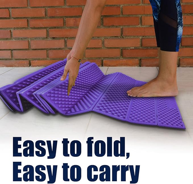 Restokki Foldable Sleeping pad Outdoor Foam Sleeping pad Camping Folding Beach Tent Sleeping Pad Waterproof Camping Mattress Sleeping pad Sleeping mat (Purple)