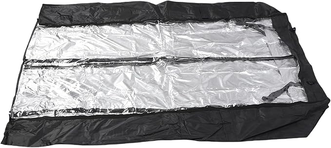 Fabater Wire Rack Covers Water Proof Transparent Front T Shaped Zips Wire Shelf Cover Shelving Cover with Touch Fasteners for Garages Basements Warehouses Kitchens (Small Size)