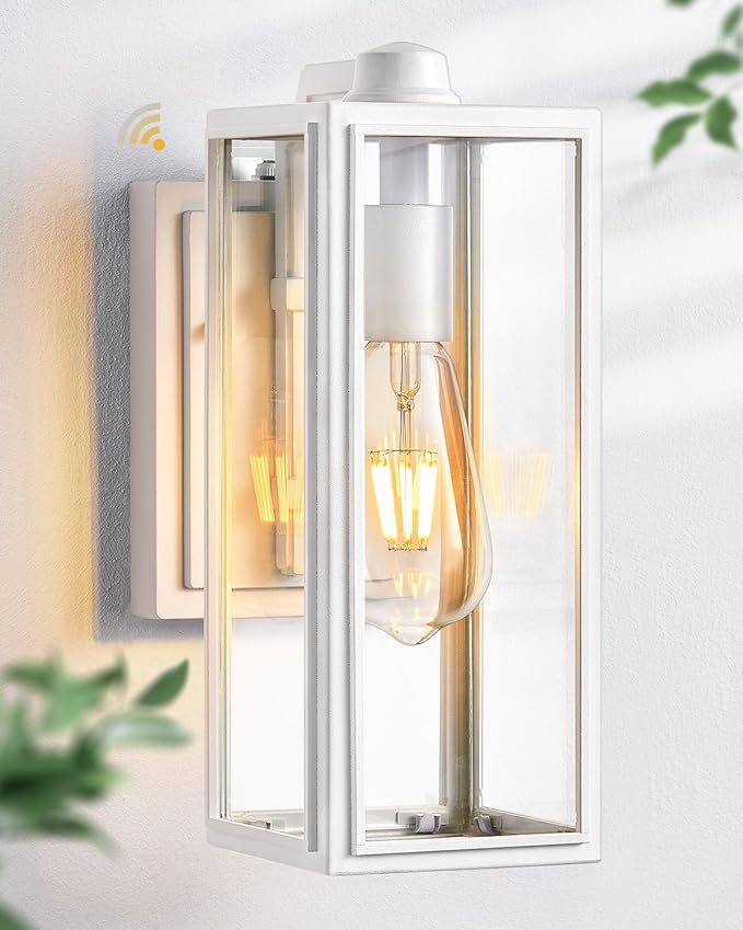 VIANIS White Outdoor Lighting Fixtures Dusk to Dawn Outdoor Lighting Exterior Light Fixture Wall Mount for House Anti-Rust Aluminium Porch Lights Outdoor for Patio Entryway