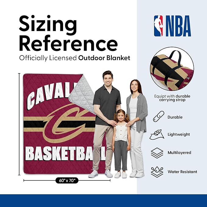 Northwest NBA Taffeta Outdoor Blanket Foldable Camping Picnic Ground Mat 60 x 70 Inches