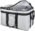 Food Delivery Insulated Bag Insulated Cold Meal Bag Built-in Base Plate For Hot and Cold Food Takeout Commercial Catering Transportation - 23 * 14 * 15 inches (NO Partitioned Grey)