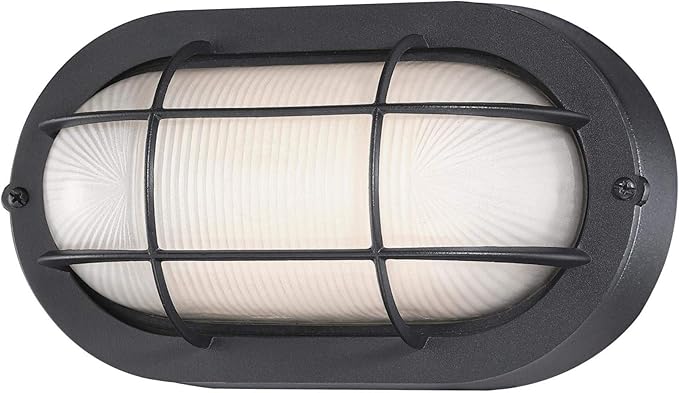 Westinghouse 6113700 Traditional One-Light Dimmable LED Outdoor Wall Light Textured Black Finish White Glass
