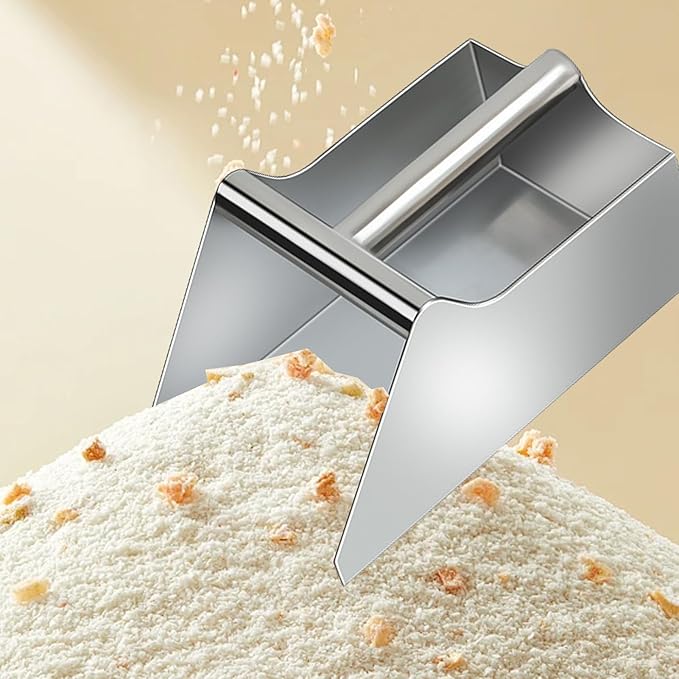 Food Mover - 25x14.5x12cm Stainless Steel Food Scoop | Tainless Steel Large Foods Grain Scoop | Kitchen Rice Grain Sc00p | Flour Scoops | Shovel Small Kitchen Utility Scoops for Bar Party
