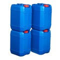 Hudson Exchange 5 Gallon (20 Liter) Handled Container with Cap HDPE Blue 4 Pack