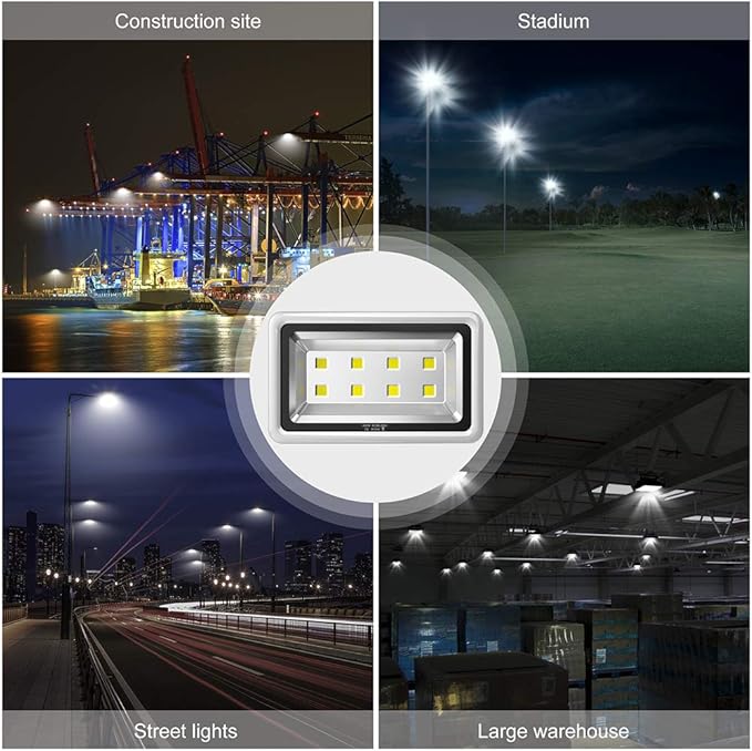 400W LED Flood Light Outdoor2400W Equivalent 40000LM 6000K Daylight White Super Bright FloodLight with Plug85-285V IP66 Waterproof Commercial Lighting for FieldsCountsArenaStadium