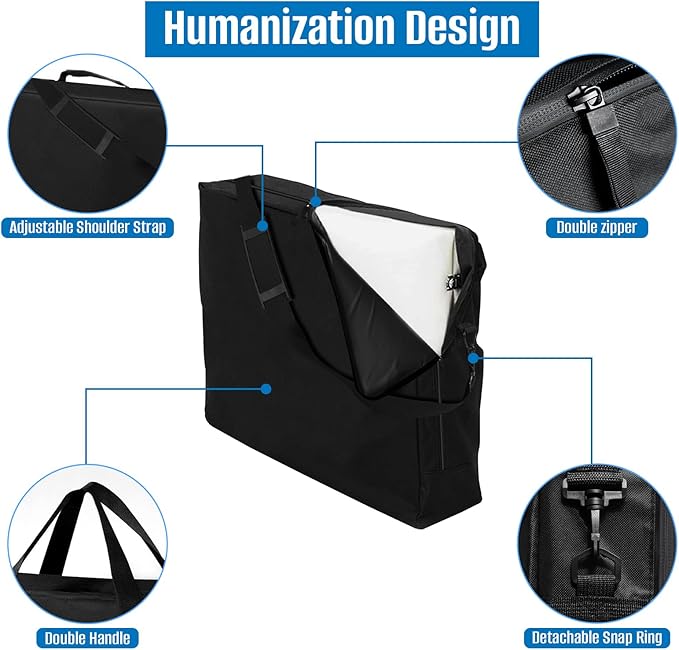 SIRUITON 2Pack Folding Table Storage Bag Fits 6FT Portable 600D WaterProof Carry Bag for Folding Picnic/Camp Tables with Reinforcing Plate &amp Shoulder Strap 36 D x 30 W x4.5 H