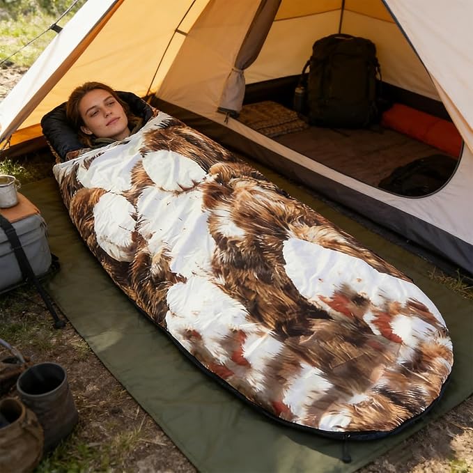 Cat Sleeping Bag for Humans | Camping Sleeping Bags | Plush Cats Print Envelope Mummy Sleepings Bag with Soft Flannel Lining Self | Giant Plush Envelope Design Sleep Sack Cats Blanket for Humans