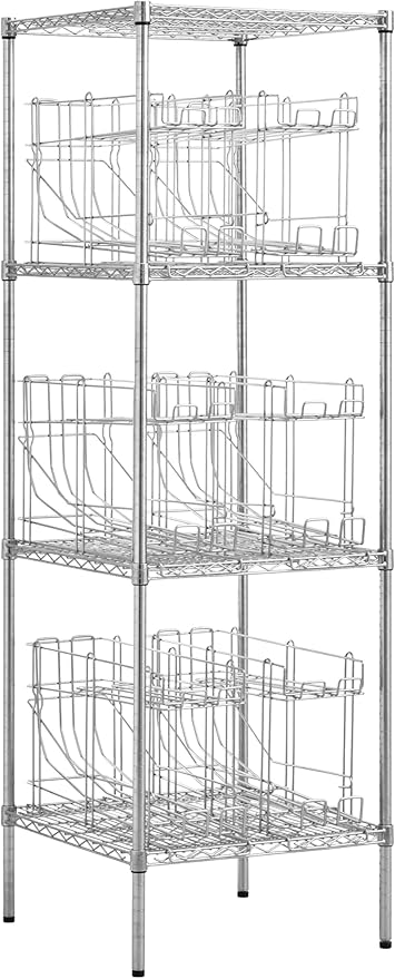 Commercial 24 x 36 Chrome Wire Shelf Kit with 6 Wire Can Racks (28W-672)