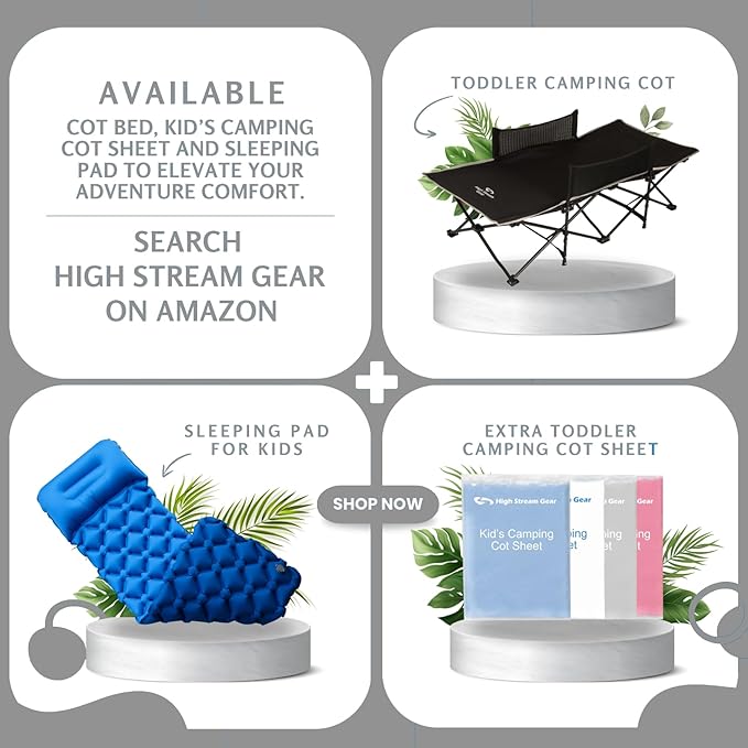 Toddler Cot Bed: Kids Travel Camping and Portable Folding Cot Great for Outdoors and Young Guests at Home. Comfortable Sleeping Bed Easy to Store and Use (White)