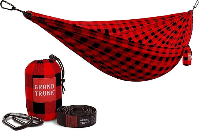 GRAND TRUNK TrunkTech Double Hammock | Ultra-Strong &amp Lightweight | 11 ft Hammock with Ripstop Nylon | 500 lb Capacity | Fast-Drying &amp Weather-Resistant | Heritage