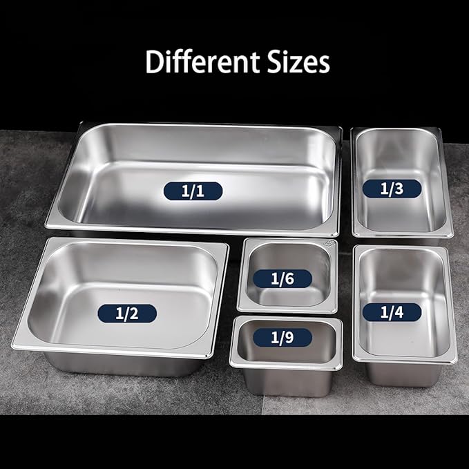 5 Pack Stainless Steel Hotel Pans1/3 Size6 Deep Steam Table PanCommercial Food Storage Containers Stackable Metal Steamer Pan for Hotel Restaurant Buffet Party (1/3 Size x 6 Deep)
