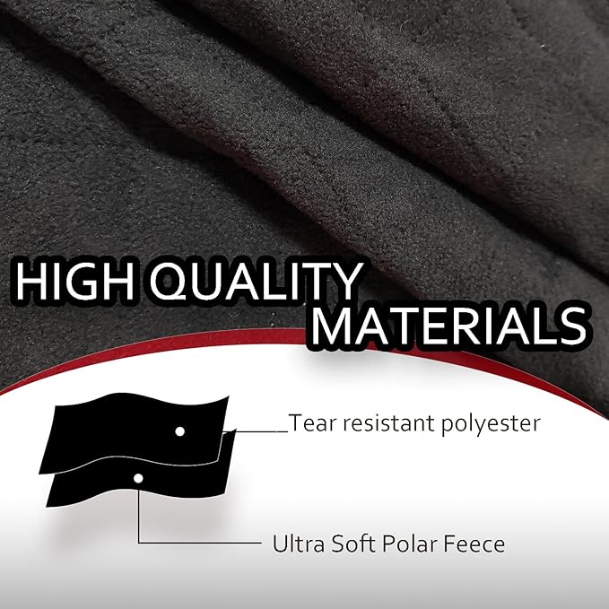 Large Outdoor Blanket Waterproof QuiltedThick Warm Fleece Blanket for Stadium Camping Picnics Beaches Pets Sports - Sandproof Windproof Washable Portable - Black