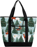 Insulated Shopping BagLarge Reusable Cooler Bags Christmas Holiday Printed Foldable Shopping BagTravel Waterproof Shoulder Bag
