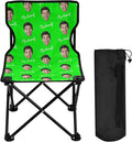 Lime Custom Photo Folding Camping Chair for Teen Child Personalized Name 14.6×14.6in Portable Outdoor Chair with Carry Bag for Barbeques Picnic Lawn