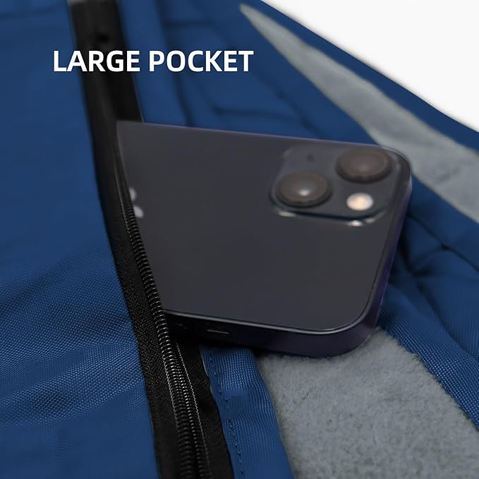 Large Outdoor Waterproof Blanket Extra Thick Fleece Stadium Blanket for Camping Car Pet Picnics - Windproof Wearable Machine Washable 80 x 58 (Dark Blue)