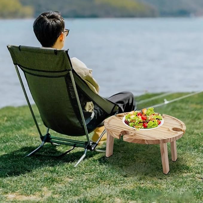 Portable Picnic Table Mini Picnic Table Foldable Camping Wooden Picnic Essentials Snack Tray Table Cooking Hiking Fishing Outdoor Camping Table Portable Camping Table Foldable Camping Table