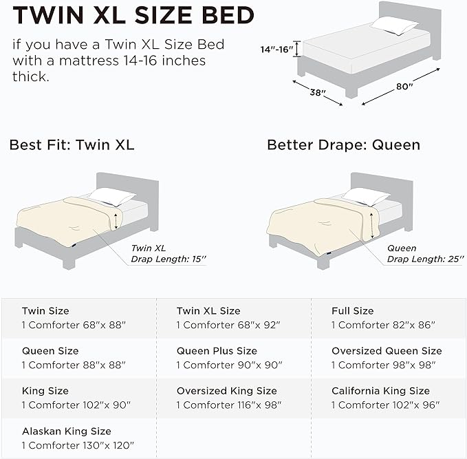 Bedsure Comforter Duvet Insert - Quilted Comforters Twin XL Size All Season Duvet GentleSoft Down Alternative Bedding with 8 Tabs Gifts for Women/Men Burnt Orange Twin XL 92 x 68 Inches