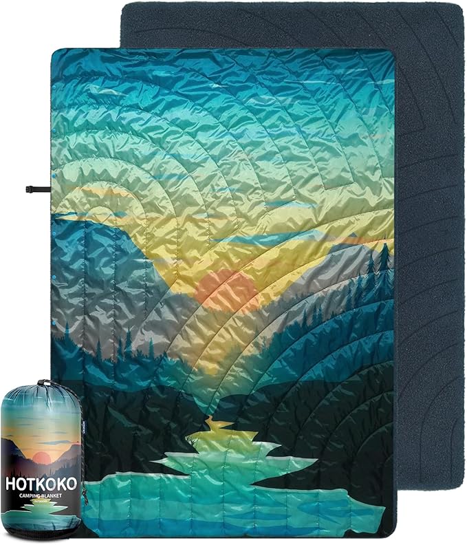 Waterproof Stadium Blanket Fleece Camping Blanket Wearable Soft Warm Camp Blanket for Outdoor Camping Picnic Stadium Sports Beach Car