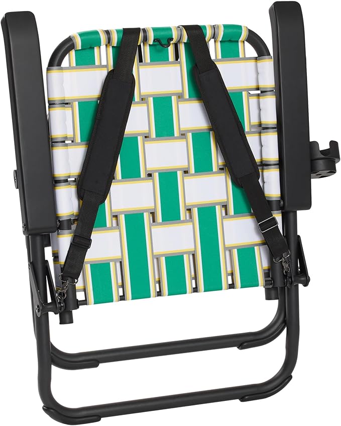 Tommy Bahama Retro Charm Backpack Strap Lawn Chair Durable Lightweight and Comfortable Outdoor Seating Green
