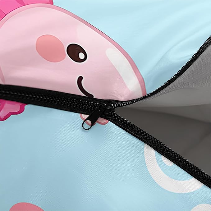 QOOMO Axolotl Cute Camping Sleeping Bags3 Season Warm &amp Cool WeatherLightweightWaterproof Sleeping Bags for Adults &amp KidsTravelingand Outdoors