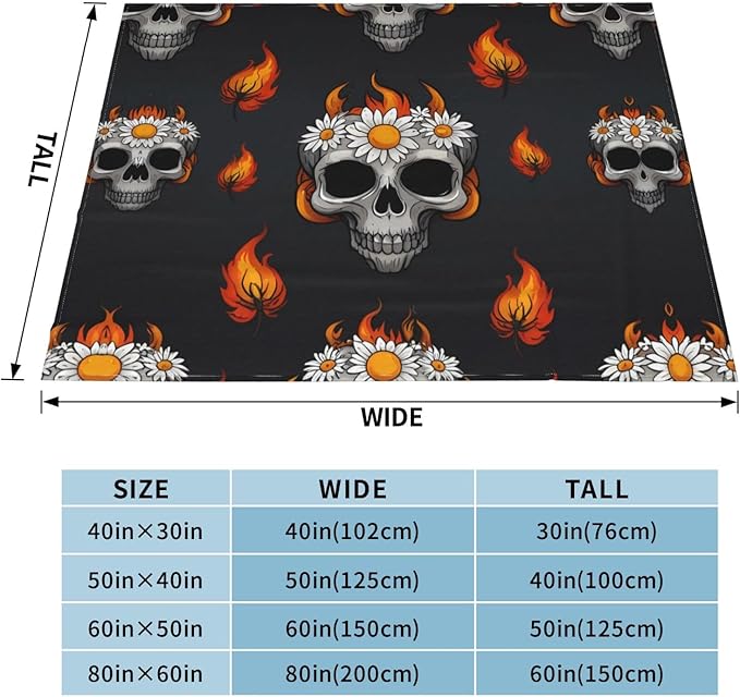 Spider Head Cartoon Daisy 80x60 Printed Soft Fleece Blanket for Sofa Bed and Camping - Cozy Blanket for Travel Picnics Nighttime Use