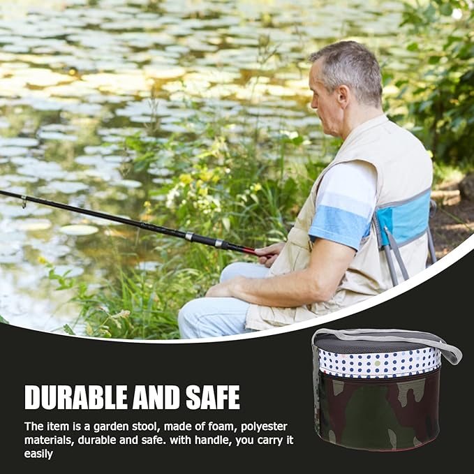 Portable Small Garden Stool Lightweight Outdoor Gardening Weeding Stool with Breathable Foam Seat for Field Work and Camping for Adults Random Style