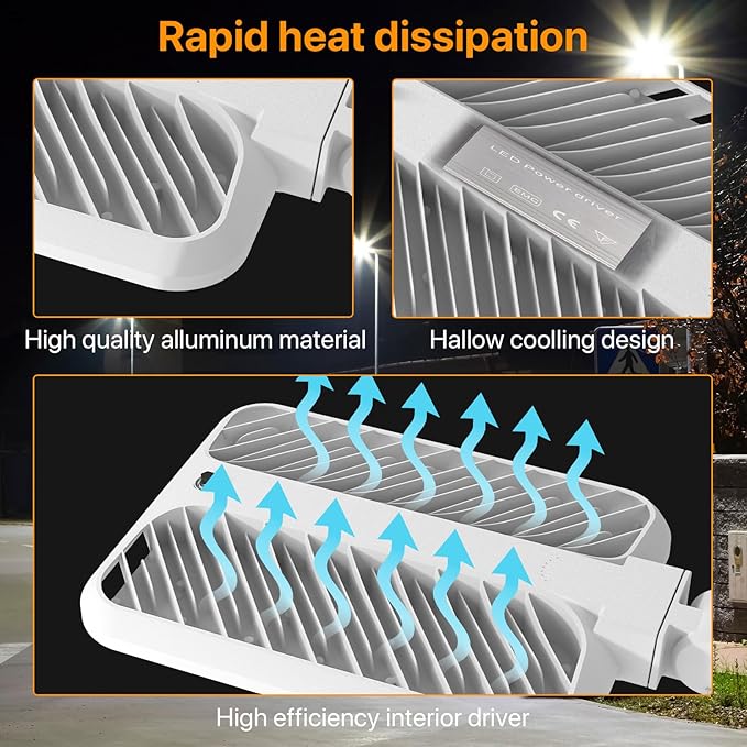 300W LED Parking Lot Light 150LM/W Dusk to Dawn Outdoor Lighting for Roadway Barn Street Light with IP65 Waterproof 5000K Daylight 45000LM