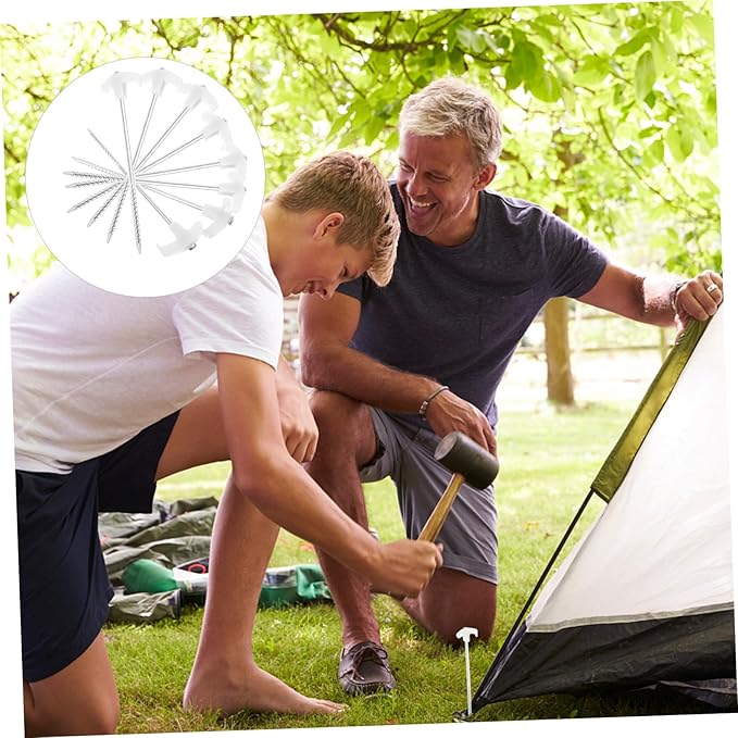 8Pcs Heavy Duty Tent Stakes Durable Ground Pegs for Camping Lightweight and Portable Tent Anchors for High Wind Conditions Suitable for Awning and Canopy Use