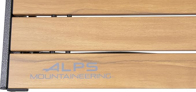 ALPS Mountaineering Overlanding Table Aluminum Roll-Top with Wood-Look Adjustable Height