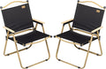 2 Pack Folding Camping Chair Lightweight Portable Beach Chairs Armchairs Perfect for Festivals Fishing Picnic and Hiking Black
