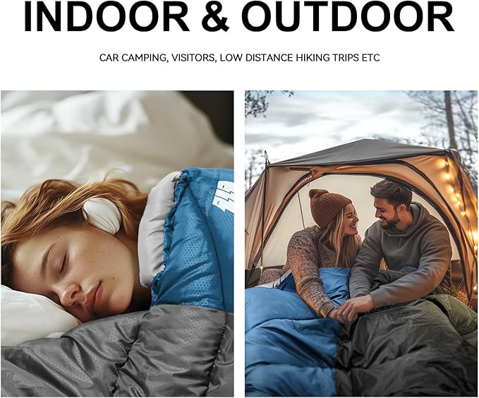 Sleeping Bags for Adults Cold Weather &amp WarmBackpacking Camping Sleeping Bag for Tall Girls BoysLightweightCompactWaterproof Camping Gear for TravelingHikingHotelOutdoor &amp Indoor