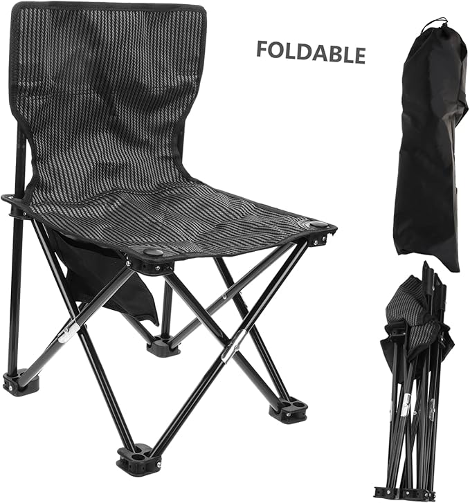 Collapsible Stool Oxford Fabric Portable Easy to Set up Perfect for Hiking BBQ Fishing