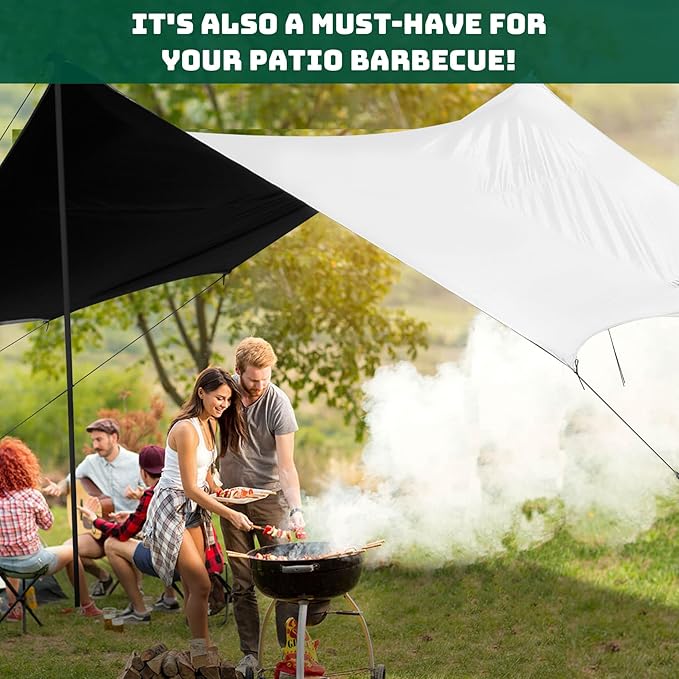14.4×11FT Camping AwningTarp TentCamping Sun ShadeCamp CanopyShade for CampingUniversal Tent RainflyGreat for Camping PicnicsBeachPatio
