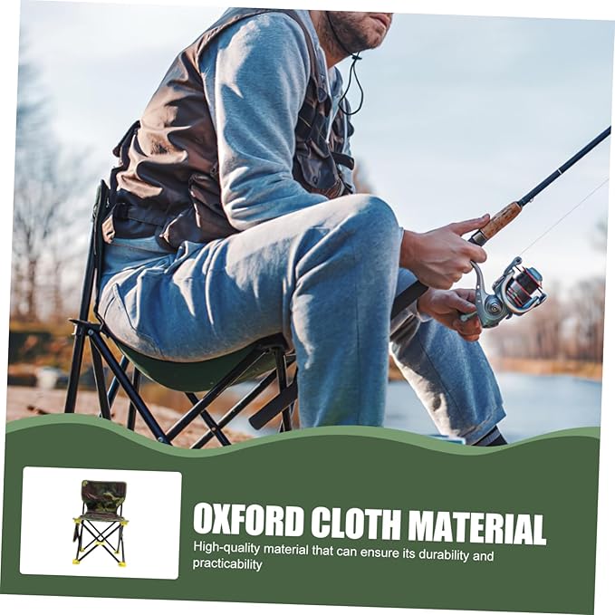 GALPADA Practical Outdoor Folding Chair Oxford Folding Stool Easy to Assemble for Fishing