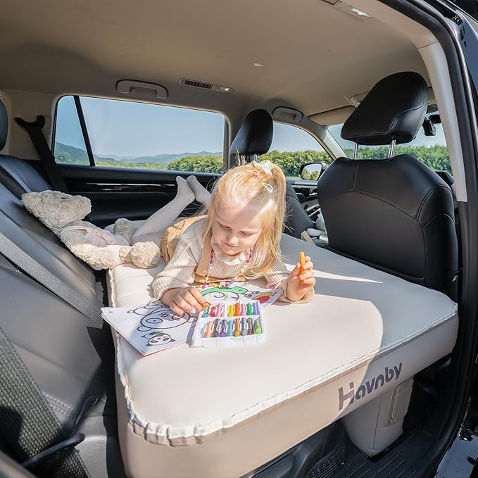 CozyPad Car Air Foam Mattress for Toyota Highlander Second Row Custom Fit Inflatable Back Seat Bed with Built-in Pump TPU Layer Foam Cushion Support for Kids Pets and Adults