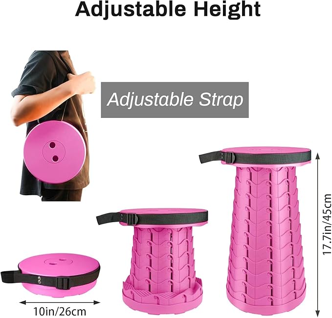 Portable &amp Lightweight Foldable Camping Chair for Adults Heavy Duty Folding Stool with Adjustable Shoulder Strap Perfect for Picnic Beach Backyard and Sporting Events Max Weight 400lbs