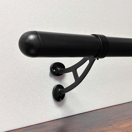 Outwater 2 Diameter x 6 Feet Long Stainless Steel Bar Mount Foot Rail Kit – Matte Black Finish with Domed End Caps