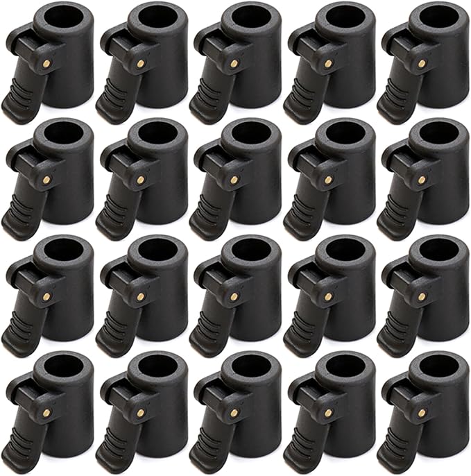 Camping Gear Tent Poles Connector Tent Accessories Light Weight for Outdoor Camping Tent Awning Poles Black 20Pcs