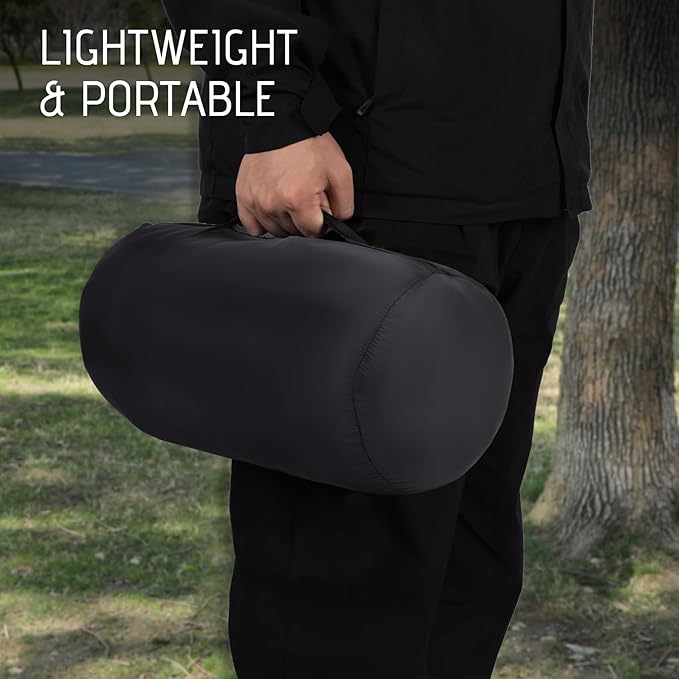 REDCAMP Wearable Camping Poncho Blanket 4-in-1 Waterproof Windproof Thermal Blanket with Kangaroo Pocket &amp Carry Bag Lightweight Portable Insulated Poncho for Outdoor Hiking Stadium（Black）