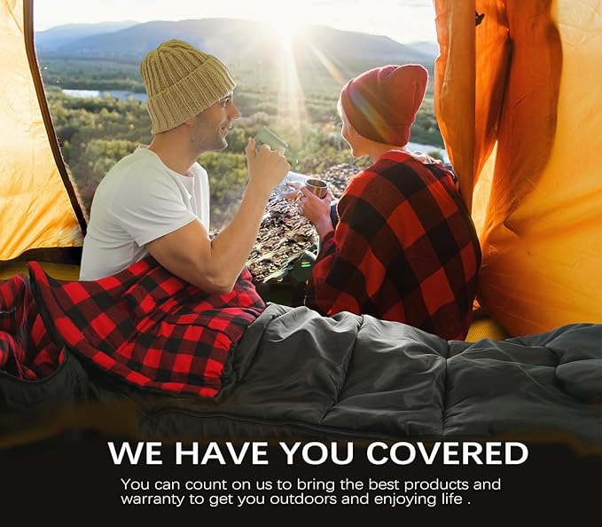 Sleeping Bag Cold Weather Sleeping Bags for Adults 0 Degree Sleeping Bag with Pillow Extra Large Flannel Big and Tall XXL Warm Winter Zero Degree Camping