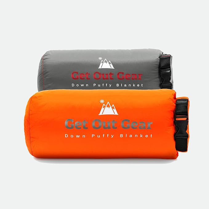 Get Out Gear Down Camping Blanket - Puffy Packable Lightweight and Warm | Ideal for Outdoors Travel Stadium Festivals Beach Hammock | 650 Fill Power Water-Resistant Backpacking Quilt