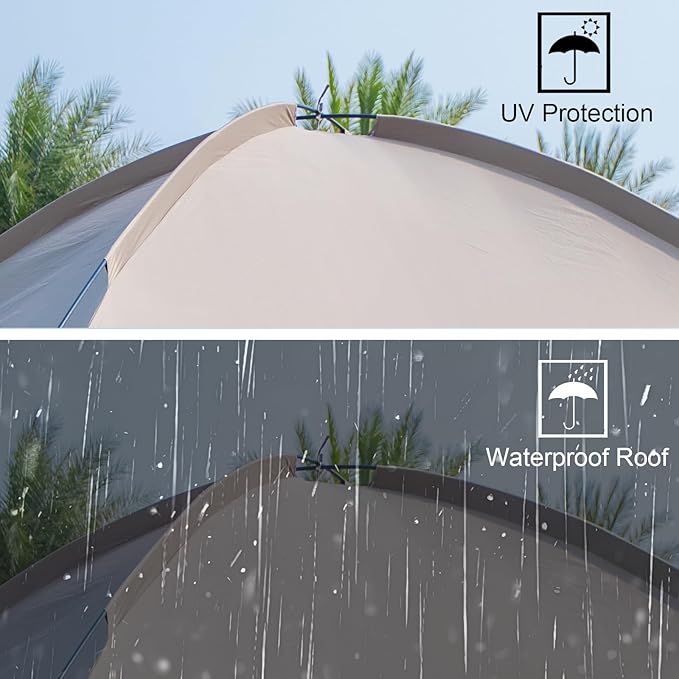 11x11 Ft Screen House Tent - Instant Pop Up Mesh Canopy Shelter with Waterproof &amp Sunshade Roof Easy Setup for Camping Backyard Beach Picnic