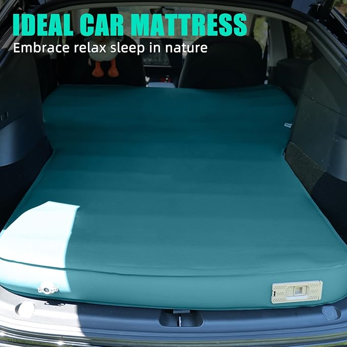 Tesla Camping Air Mattress with Foam Ultra Thick 4 Self Inflating Sleeping Pad with Electric Pump for Model Y R-Value 9.5 Insulated Car Camping Mattress Pad for All Seasons