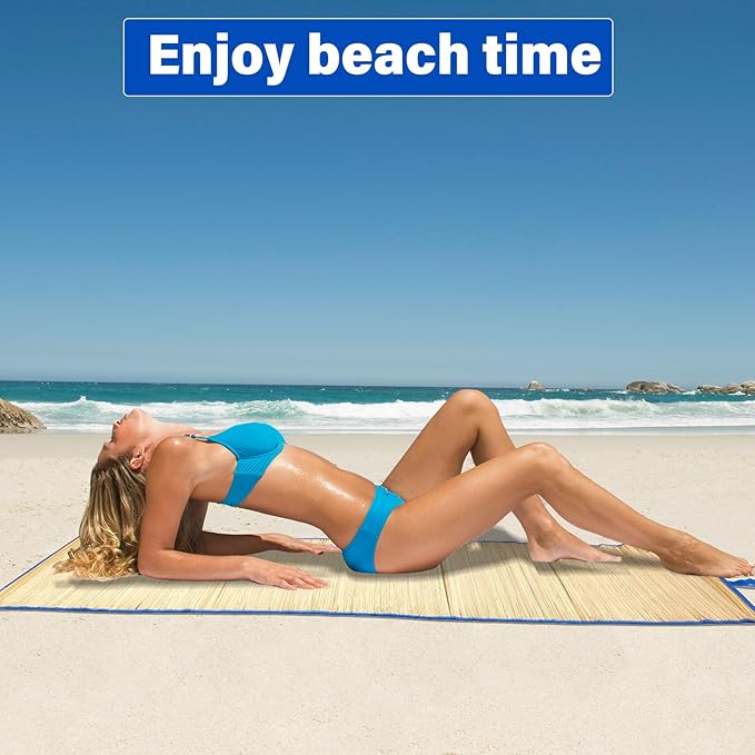 6 Packs Straw Beach Mat Non Slip Straw Foldable Lightweight Multi-Purpose Mat for Sunbathing Floor Yoga Picnics Camping Party Festivals Outdoor Activities