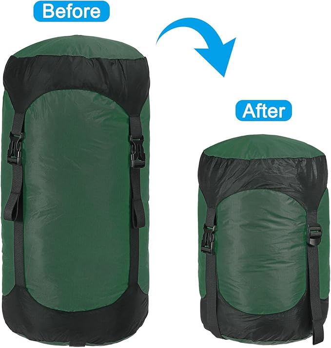 PATIKIL Compression Stuff Sack 8L Waterproof Sleeping Bag Lightweight Compression Storage Sack for Backpacking Camping Green