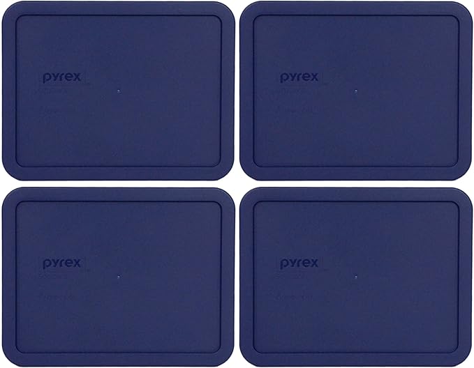 Pyrex 7211-PC 6 Cup Blue Food Storage Replacement Lid (4-Pack) - Made in USA