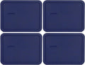 Pyrex 7211-PC 6 Cup Blue Food Storage Replacement Lid (4-Pack) - Made in USA