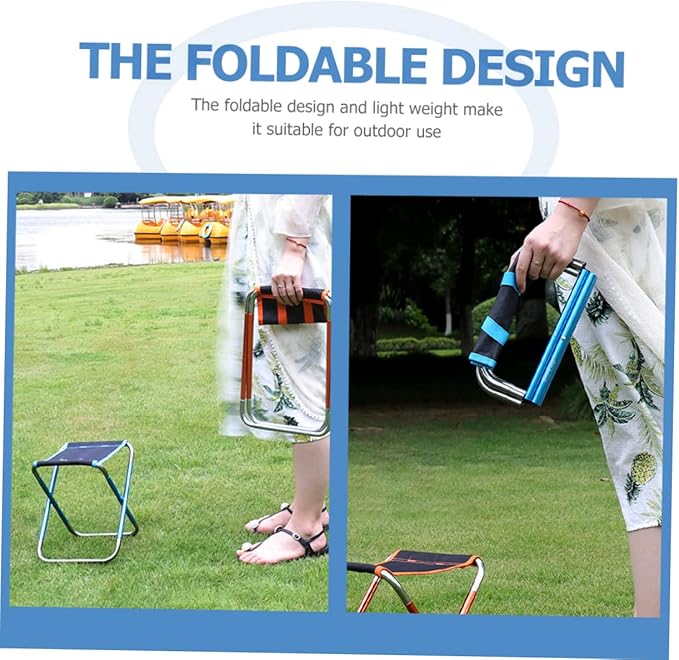 VANZACK Foldable Stool Small Folding Chair Comfortable Camping Stool Multi-Functional Beach Chair Shade
