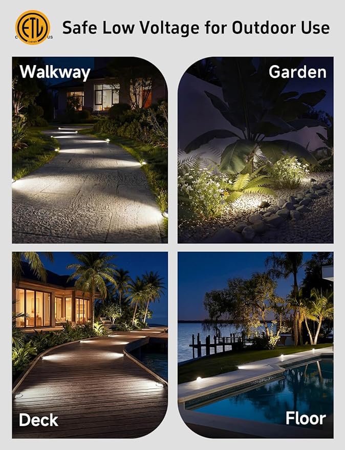 Gardenreet Outdoor Well Lights Low Voltage - Solid Brass 12V All Weather Ip65 Inground Lighting LED Fixture Antique Bronze for House Garden Path with 4000K Neutral White MR16 Bulb