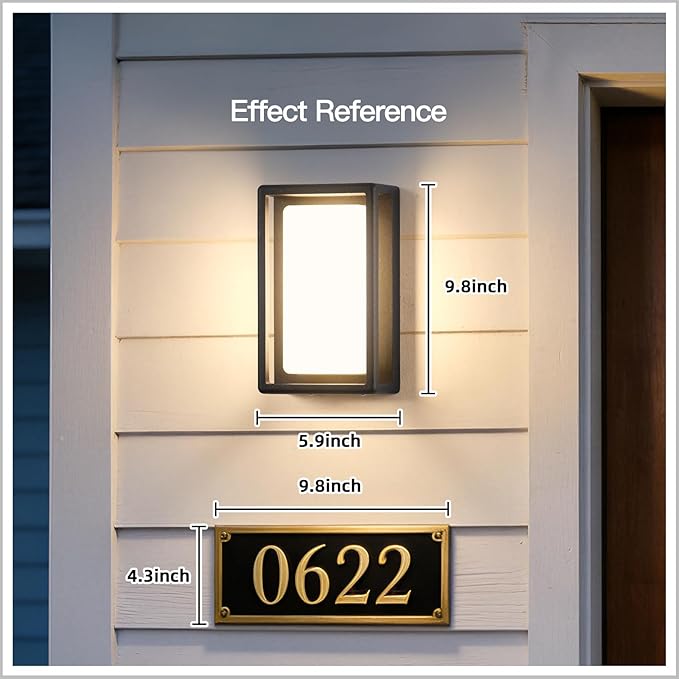 Modern Outdoor Wall Lights AC100-240V LED Porch Lights Outdoor 9.8 Sconce Light for House Exterior Wall Light Fixtures Waterproof 3000K Sconces Lighting for Outside Garage Patio Front Door